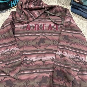 Ariat Western Hoodie in Brown and Pink